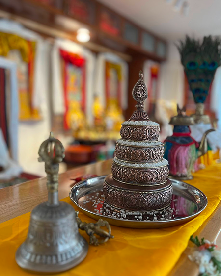 An intricate Kalachakra sand mandala created at the centre
